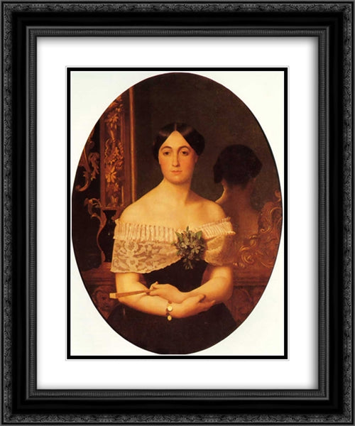 Portrait of a Lady 20x24 Black Ornate Wood Framed Art Print Poster with Double Matting by Gerome, Jean Leon