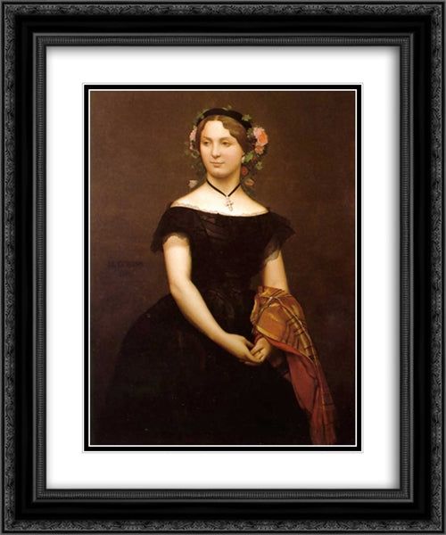 Portrait of Mlle Durand 20x24 Black Ornate Wood Framed Art Print Poster with Double Matting by Gerome, Jean Leon