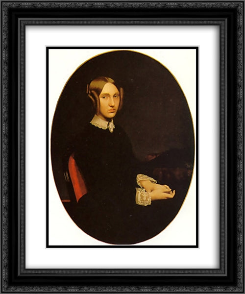 Portrait of a Woman 20x24 Black Ornate Wood Framed Art Print Poster with Double Matting by Gerome, Jean Leon