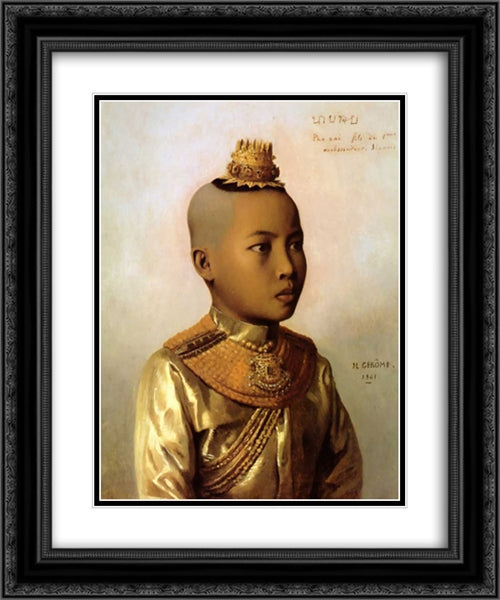 Pho Xai 20x24 Black Ornate Wood Framed Art Print Poster with Double Matting by Gerome, Jean Leon