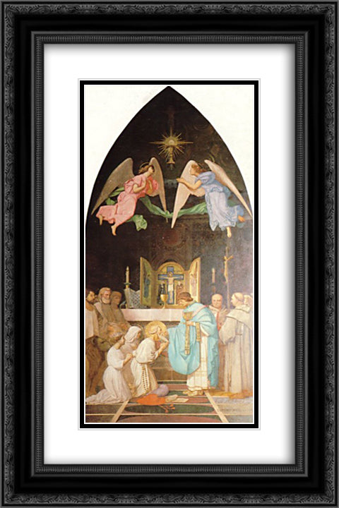 The Last Communion of Saint Jerome 16x24 Black Ornate Wood Framed Art Print Poster with Double Matting by Gerome, Jean Leon