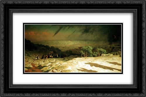 Consummatum est Jerusalem 24x16 Black Ornate Wood Framed Art Print Poster with Double Matting by Gerome, Jean Leon