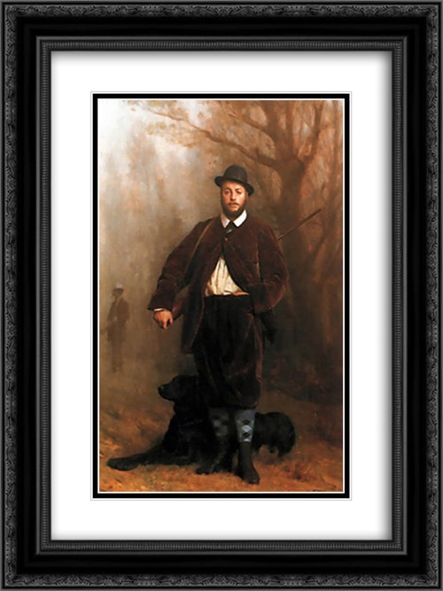 Portrait of Eduoard Delessert 18x24 Black Ornate Wood Framed Art Print Poster with Double Matting by Gerome, Jean Leon