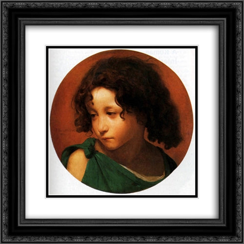 Portrait of a Young Boy 20x20 Black Ornate Wood Framed Art Print Poster with Double Matting by Gerome, Jean Leon