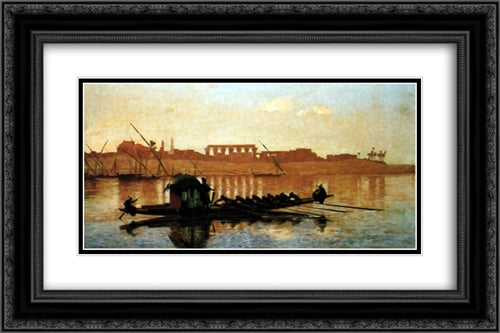 Excursion of the Harem 24x16 Black Ornate Wood Framed Art Print Poster with Double Matting by Gerome, Jean Leon