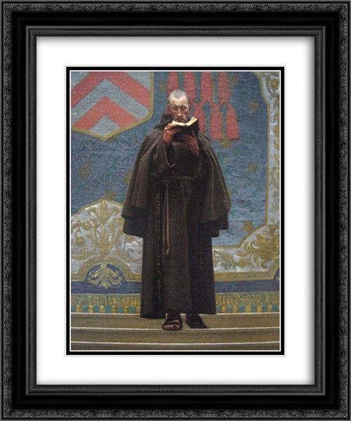 L'Eminence Grise [detail #2] 20x24 Black Ornate Wood Framed Art Print Poster with Double Matting by Gerome, Jean Leon