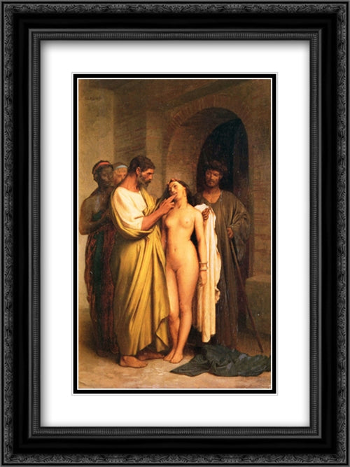 Purchase Of A Slave 18x24 Black Ornate Wood Framed Art Print Poster with Double Matting by Gerome, Jean Leon