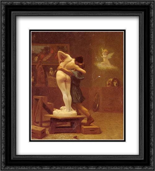 Pygmalion and Galatea 20x22 Black Ornate Wood Framed Art Print Poster with Double Matting by Gerome, Jean Leon