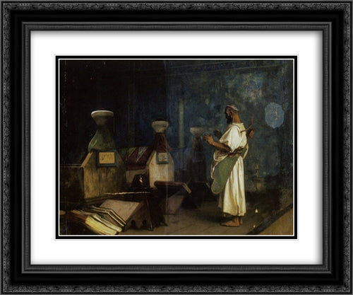 Prayer at the Sultans Toumb 24x20 Black Ornate Wood Framed Art Print Poster with Double Matting by Gerome, Jean Leon