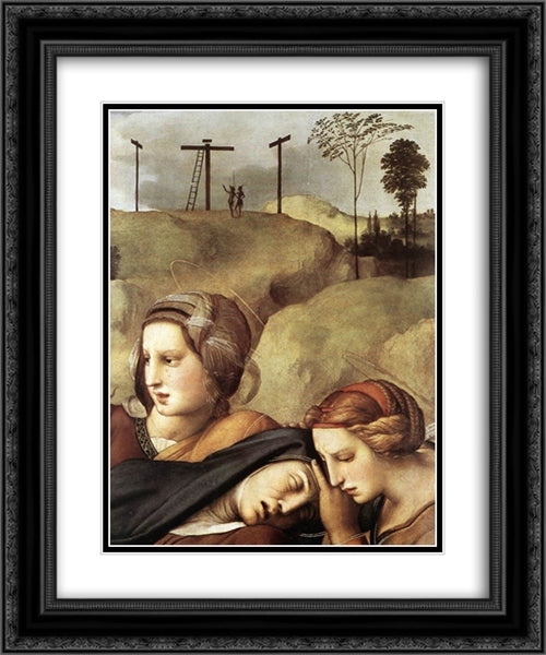 The Entombment [detail: 1] 20x24 Black Ornate Wood Framed Art Print Poster with Double Matting by Raphael