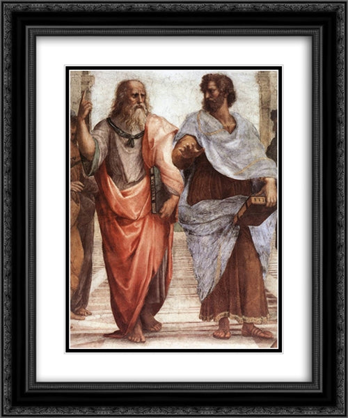 The School of Athens [detail: 1] 20x24 Black Ornate Wood Framed Art Print Poster with Double Matting by Raphael