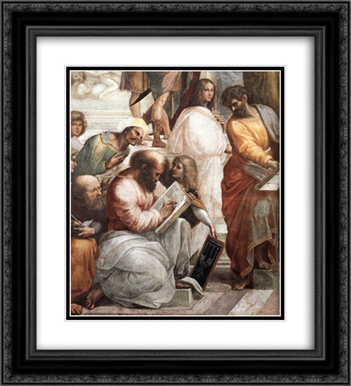 The School of Athens [detail: 4] 20x22 Black Ornate Wood Framed Art Print Poster with Double Matting by Raphael