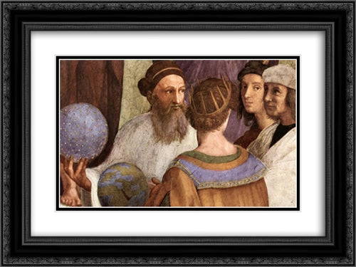 The School of Athens [detail: 6] 24x18 Black Ornate Wood Framed Art Print Poster with Double Matting by Raphael