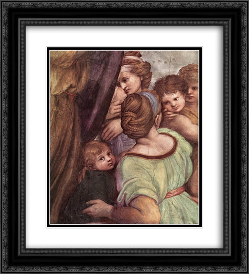 The Mass at Bolsena [detail: 4] 20x22 Black Ornate Wood Framed Art Print Poster with Double Matting by Raphael