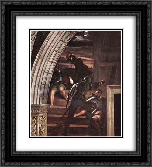 The Liberation of St Peter [detail: 1] 20x22 Black Ornate Wood Framed Art Print Poster with Double Matting by Raphael