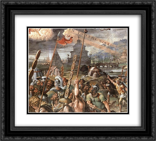 Vision of the Cross [detail: 1] 22x20 Black Ornate Wood Framed Art Print Poster with Double Matting by Raphael