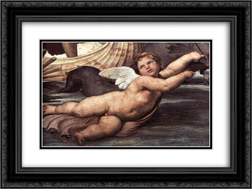 The Triumph of Galatea [detail: 2] 24x18 Black Ornate Wood Framed Art Print Poster with Double Matting by Raphael