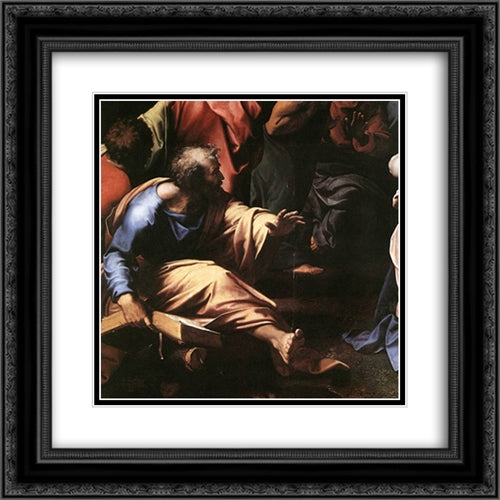 The Transfiguration [detail: 1] 20x20 Black Ornate Wood Framed Art Print Poster with Double Matting by Raphael