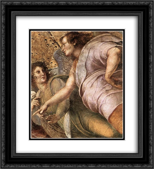 Disputation of the Holy Sacrament (La Disputa) [detail: 6] 20x22 Black Ornate Wood Framed Art Print Poster with Double Matting by Raphael