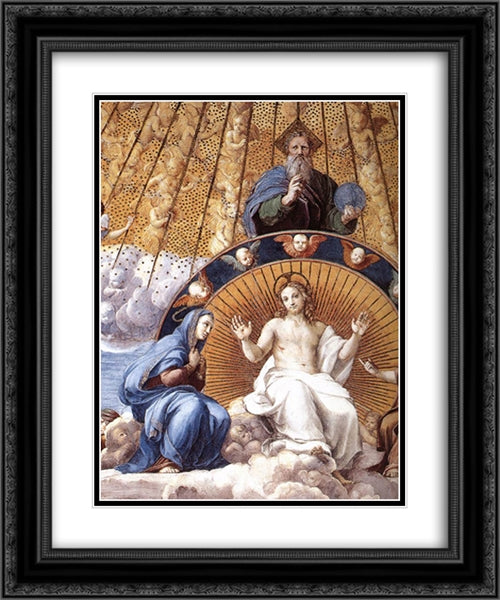 Disputation of the Holy Sacrament (La Disputa): Christ Glorified 20x24 Black Ornate Wood Framed Art Print Poster with Double Matting by Raphael