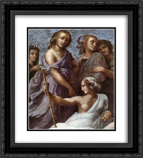 The Parnassus [detail: 1] 20x22 Black Ornate Wood Framed Art Print Poster with Double Matting by Raphael