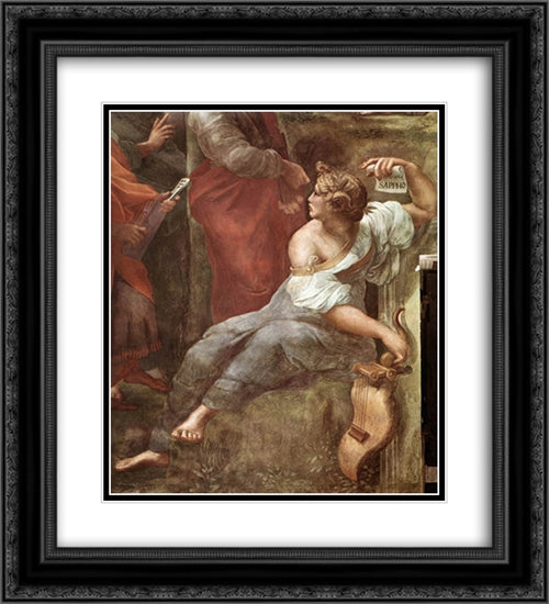 The Parnassus [detail: 5] 20x22 Black Ornate Wood Framed Art Print Poster with Double Matting by Raphael