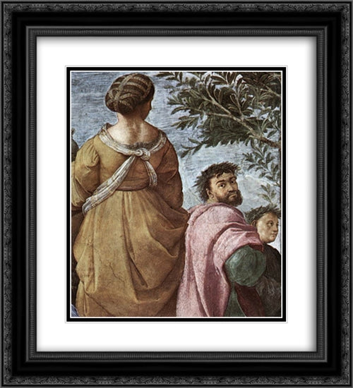 The Parnassus [detail: 6] 20x22 Black Ornate Wood Framed Art Print Poster with Double Matting by Raphael