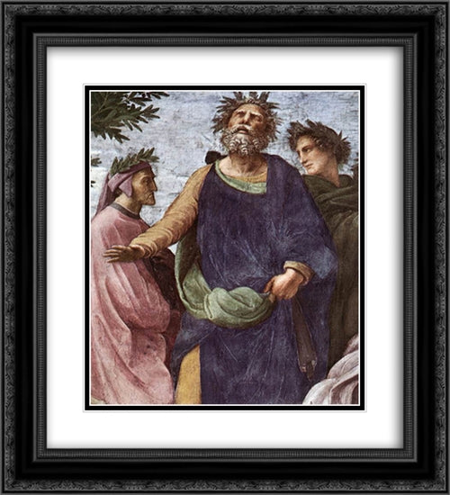 The Parnassus [detail: 7] 20x22 Black Ornate Wood Framed Art Print Poster with Double Matting by Raphael