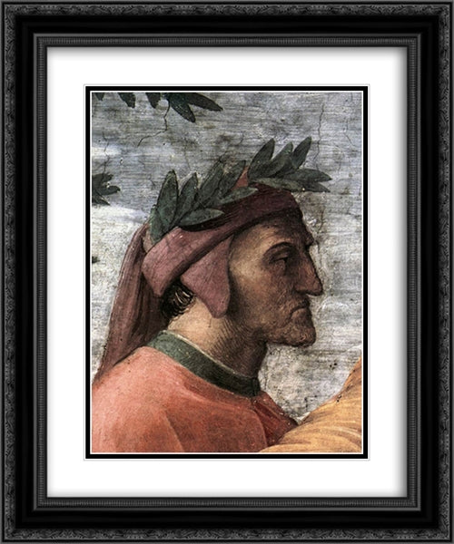 The Parnassus [detail: 8] 20x24 Black Ornate Wood Framed Art Print Poster with Double Matting by Raphael