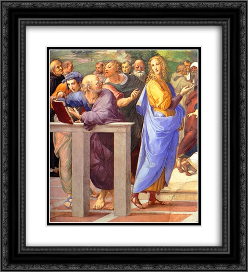 Disputation of the Holy Sacrament (La Disputa) [detail: 10a] 20x22 Black Ornate Wood Framed Art Print Poster with Double Matting by Raphael