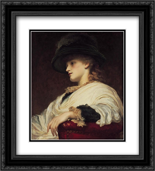 Phoebe 20x22 Black Ornate Wood Framed Art Print Poster with Double Matting by Leighton, Frederic