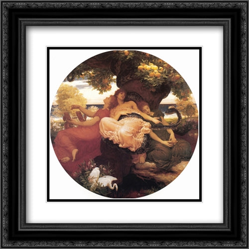 The Garden of the Hesperides 20x20 Black Ornate Wood Framed Art Print Poster with Double Matting by Leighton, Frederic