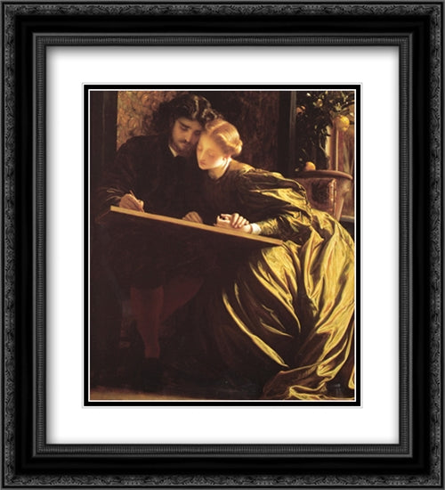 The Painter's Honeymoon 20x22 Black Ornate Wood Framed Art Print Poster with Double Matting by Leighton, Frederic