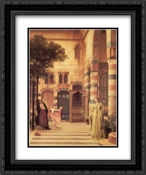 Old Damascus: Jew's Quarter 20x24 Black Ornate Wood Framed Art Print Poster with Double Matting by Leighton, Frederic