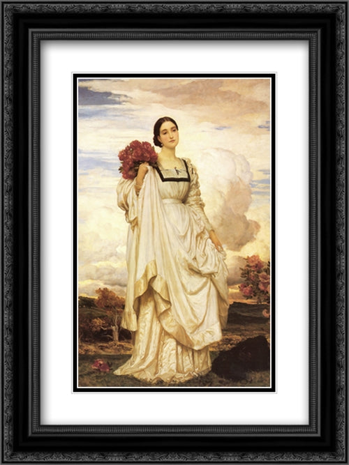 The Countess Brownlow 18x24 Black Ornate Wood Framed Art Print Poster with Double Matting by Leighton, Frederic