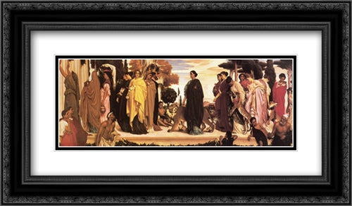 The Syracusan Bride 24x14 Black Ornate Wood Framed Art Print Poster with Double Matting by Leighton, Frederic