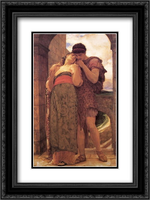 Wedded 18x24 Black Ornate Wood Framed Art Print Poster with Double Matting by Leighton, Frederic