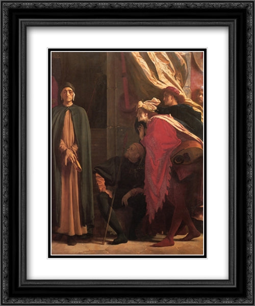 Dante in Exile [detail: right] 20x24 Black Ornate Wood Framed Art Print Poster with Double Matting by Leighton, Frederic