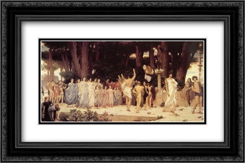 The Daphnephoria 24x16 Black Ornate Wood Framed Art Print Poster with Double Matting by Leighton, Frederic