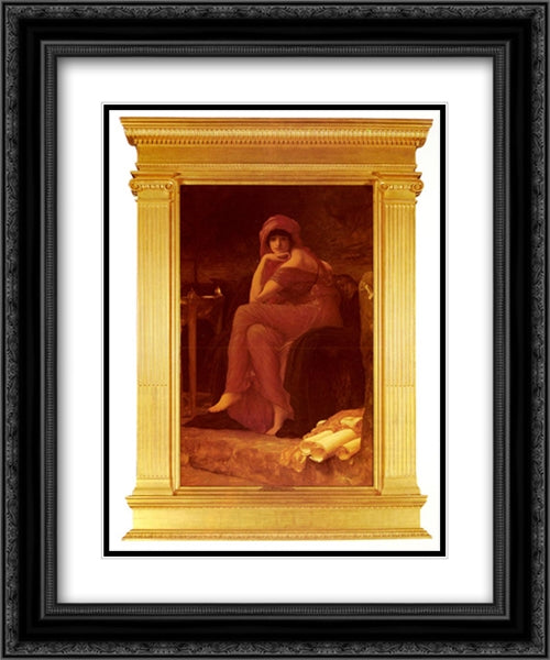 Sibyl 20x24 Black Ornate Wood Framed Art Print Poster with Double Matting by Leighton, Frederic