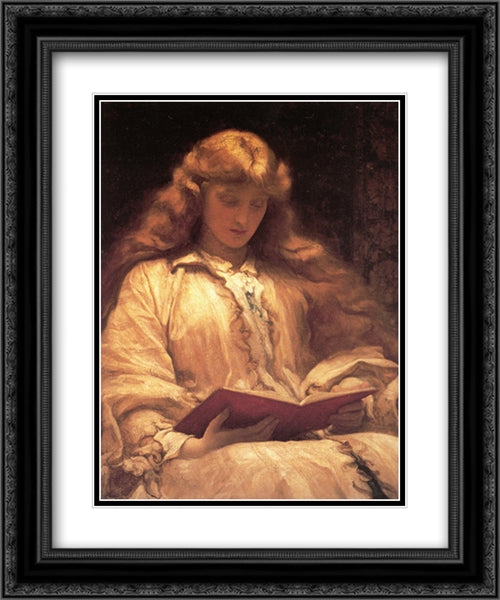 The Maid with the Yellow Hair 20x24 Black Ornate Wood Framed Art Print Poster with Double Matting by Leighton, Frederic