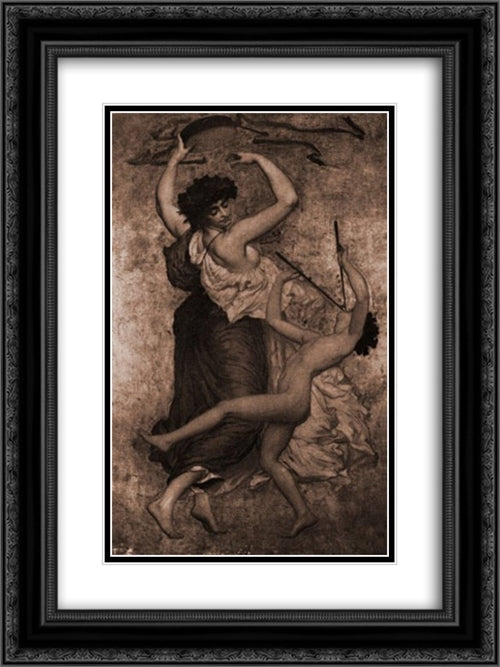 Study 18x24 Black Ornate Wood Framed Art Print Poster with Double Matting by Leighton, Frederic