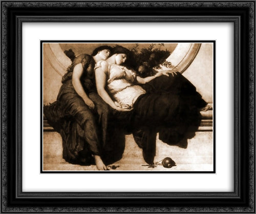 Summer Noon 24x20 Black Ornate Wood Framed Art Print Poster with Double Matting by Leighton, Frederic