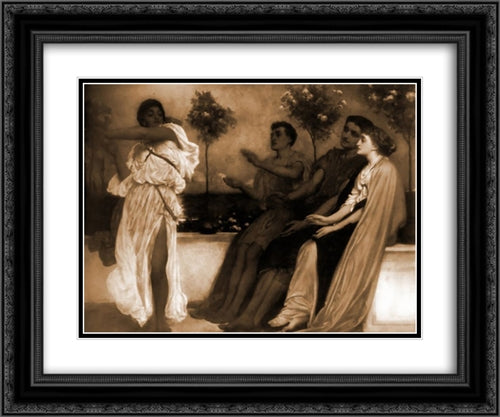 The Dancers 24x20 Black Ornate Wood Framed Art Print Poster with Double Matting by Leighton, Frederic