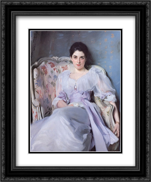 Lady Agnew 20x24 Black Ornate Wood Framed Art Print Poster with Double Matting by Sargent, John Singer