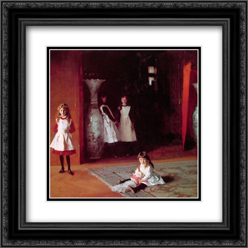 The Daughters of Edward Darley Boit 20x20 Black Ornate Wood Framed Art Print Poster with Double Matting by Sargent, John Singer