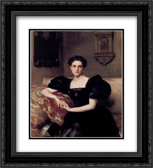 Elizabeth Winthrop Chanler 20x22 Black Ornate Wood Framed Art Print Poster with Double Matting by Sargent, John Singer