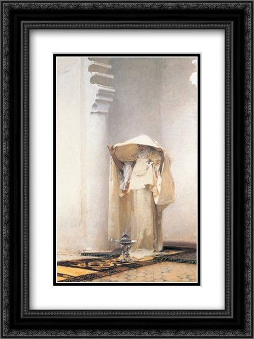 Fumee d'Ambris Gris 18x24 Black Ornate Wood Framed Art Print Poster with Double Matting by Sargent, John Singer