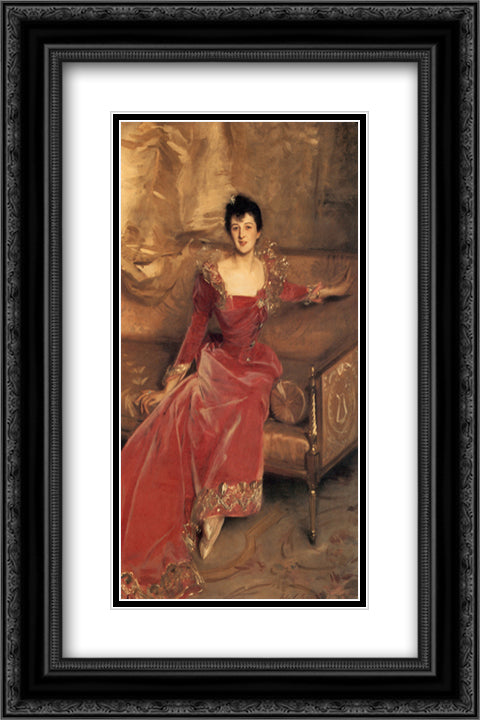 Mrs. Hugh Hammersley 16x24 Black Ornate Wood Framed Art Print Poster with Double Matting by Sargent, John Singer