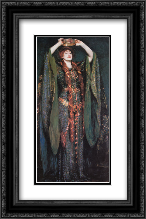 Miss Ellen Terry as Lady Macbeth 16x24 Black Ornate Wood Framed Art Print Poster with Double Matting by Sargent, John Singer